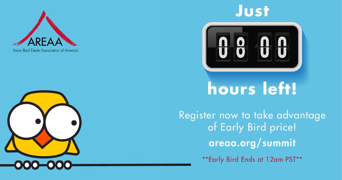 Just 8 hours left to take advantage of Early Bird price for #AREAAGLS17!
Register now! Visit areaa.org/summit