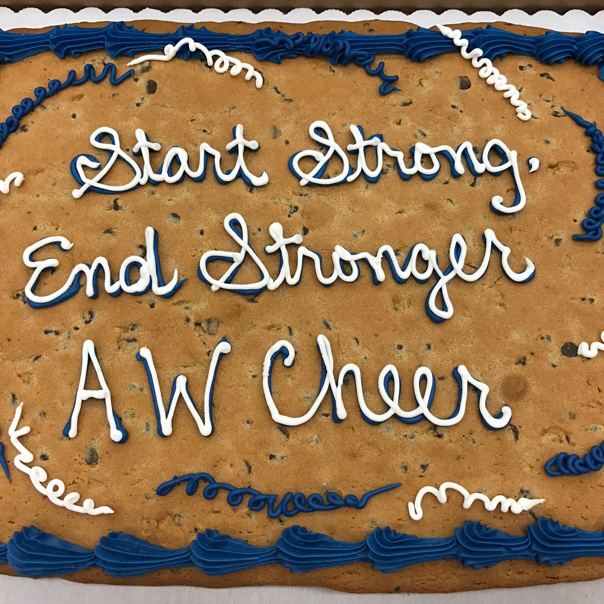 AWHS_Cheer's tweet image. Thank you Mrs. Black for the Cookie Cake! #StartStrongEndStronger 🍪💙