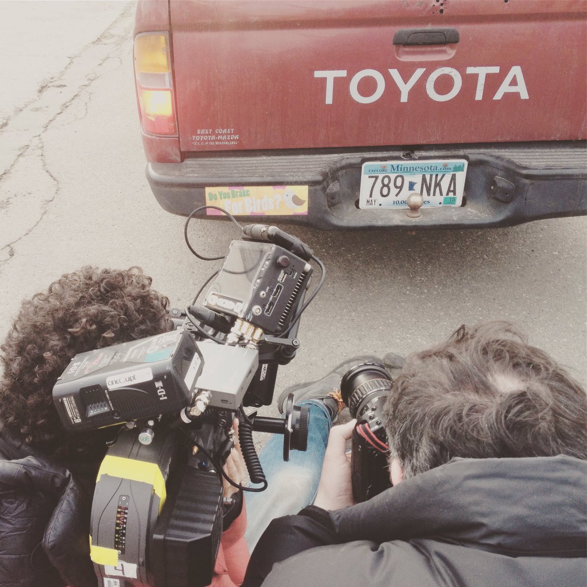 ChrisHydeFilm's tweet photo. "Do you brake for birds?" Filming a scene on location between John and Dr Neblin in I AM NOT A SERIAL KILLER. #ianask https://t.co/5P8rlYwTZ8