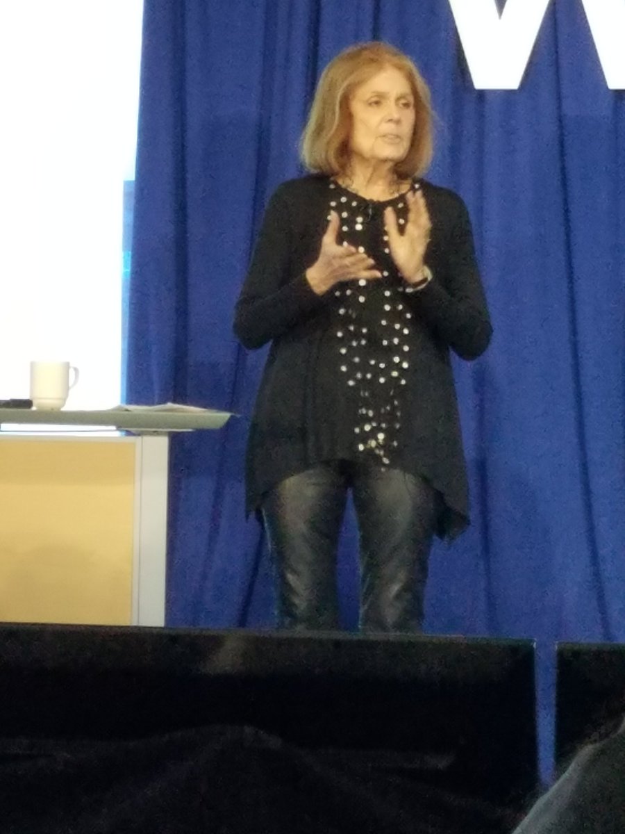 DebbiRad's tweet image. Gloria Steinem talking about 'Breaking Barriers' at women transforming technology conference. So cool to see this icon!  #workday #WT2SV