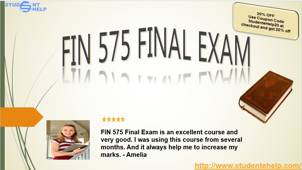 studentehelp81's tweet photo. FIN 575 Final Exam - https://t.co/mNsw0aFAZg

#fin575finalexam, #fin575finalexamanswers @UOPX https://t.co/uwi2hX6K7P