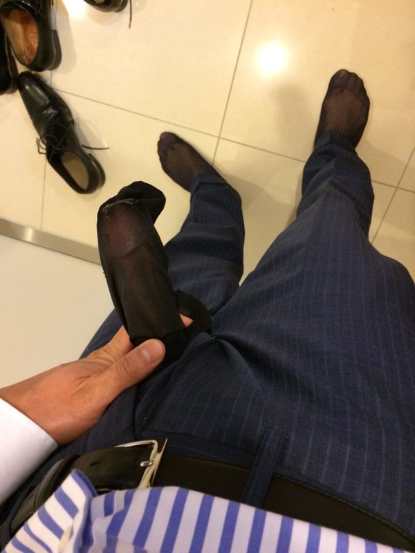 Fetish gay man sheer sock