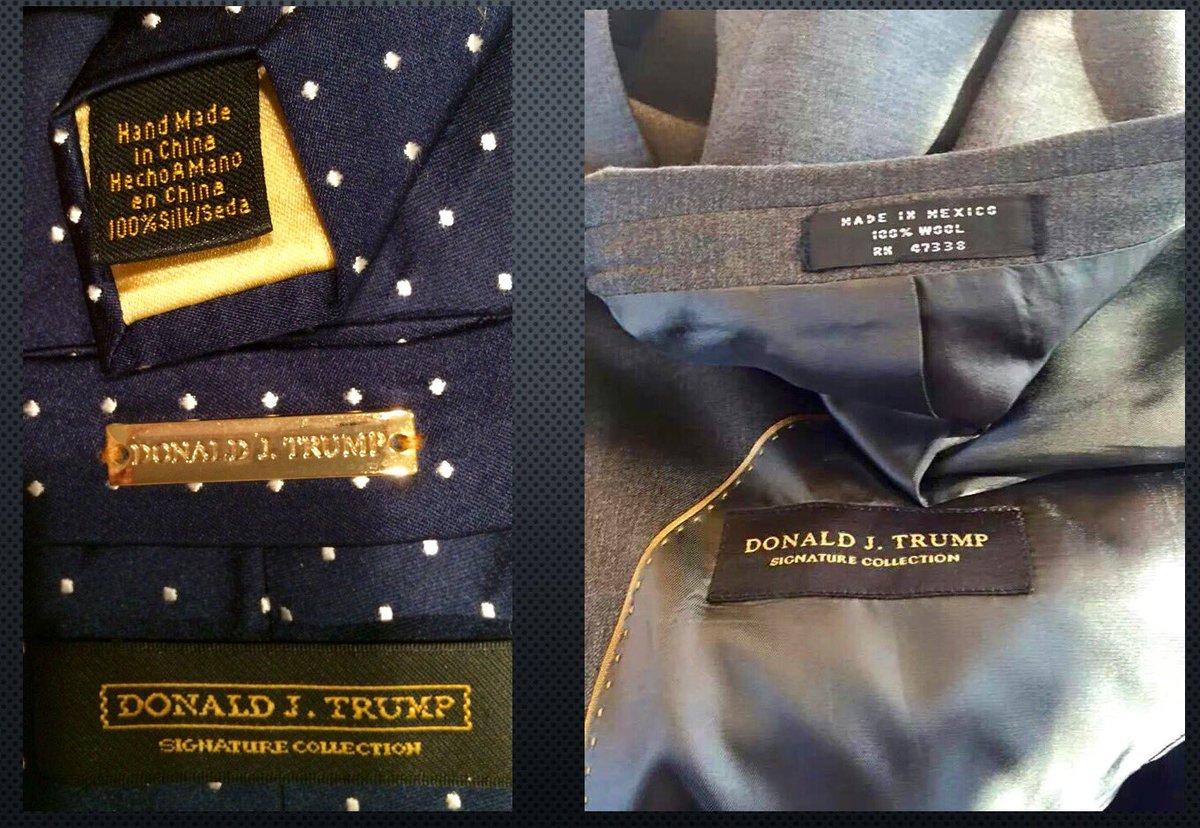 ColMoeDavis's tweet photo. "Buy American and hire American."  That eliminates @realDonaldTrump / @POTUS products that are made everywhere but America.  #JointAddress https://t.co/4bgVUnSf7r