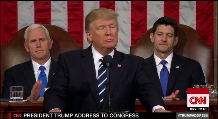 katie_downs's tweet photo. The unholy trinity #trumpaddress #allalternativefacts https://t.co/7WwKnTXabd