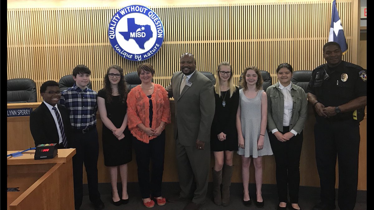 dbennettgt's tweet photo. School Board Presentation quote: "Best student presentation by far."  FMS writers do it again!  #Faubionfamily #MyMISD #proudteacher https://t.co/tVkMkziuOW