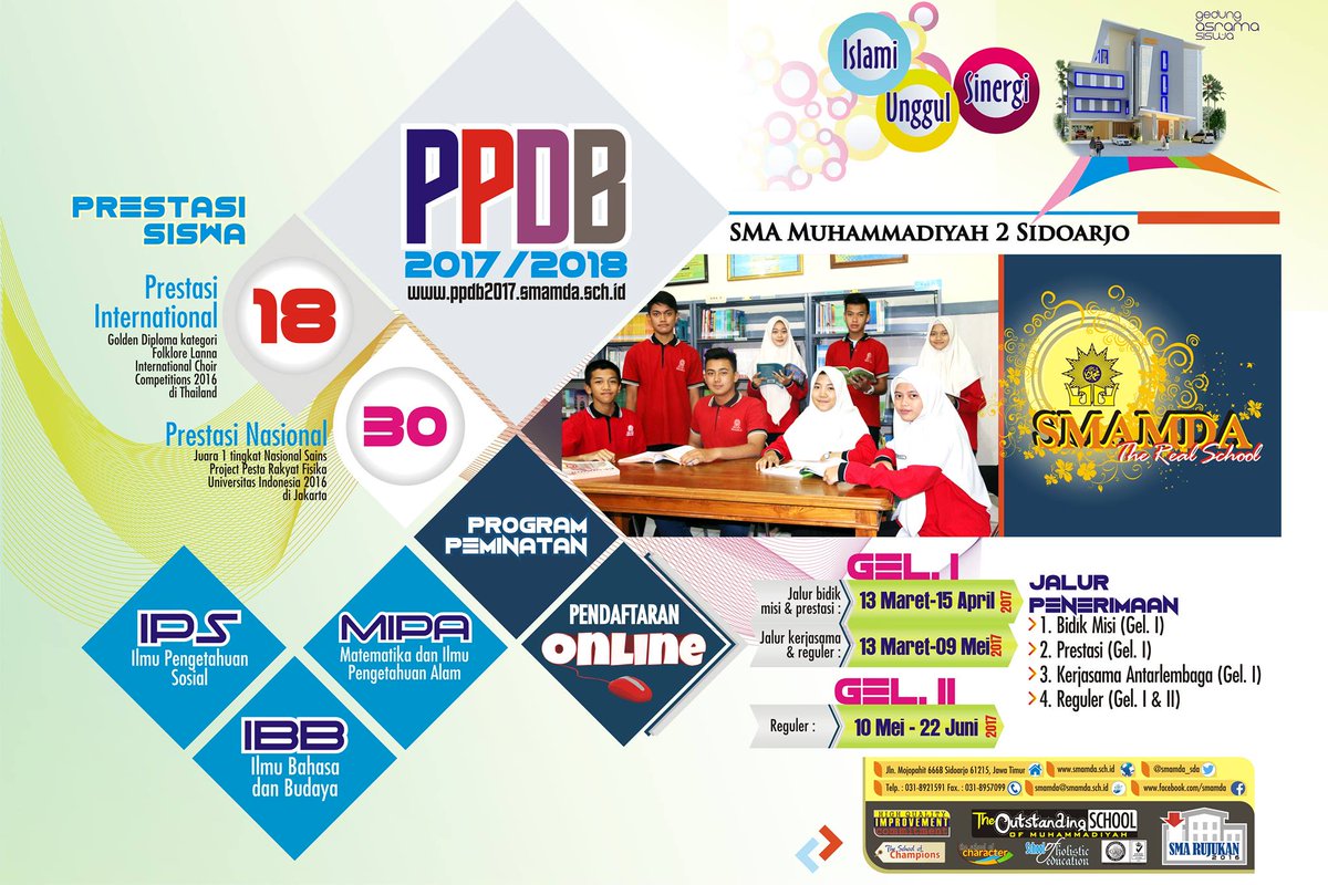 smamdasidoarjo's tweet photo. GEL1:13 Maret-15 April(Prestasi) 13 Maret-15 April(Bidik Misi) 13 Maret-09 Mei(Reguler) GEL2:10 Mei-22 Juni(Reguler) https://t.co/g4yR29AJYs https://t.co/L8CCrLXdt1