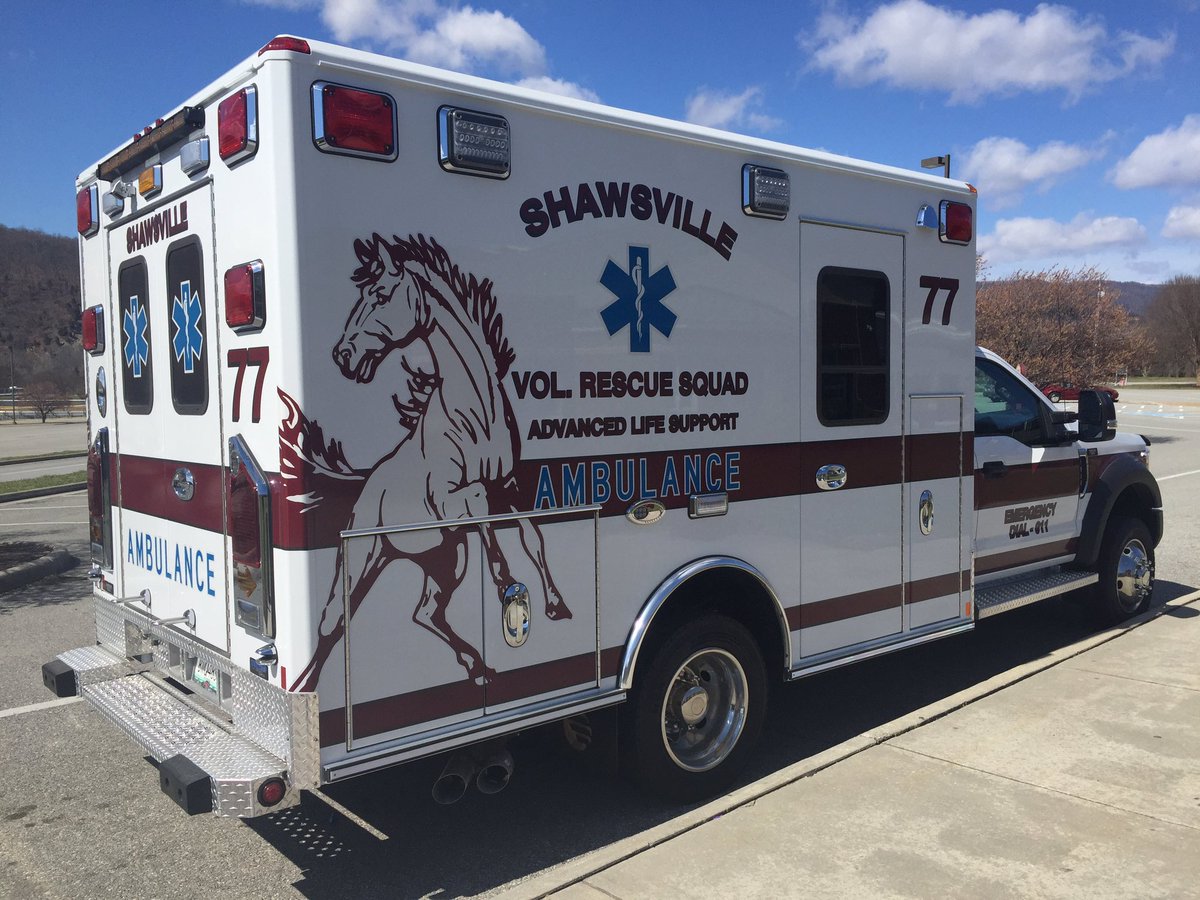 Thank you Shawsville Rescue Squad for representing our Eastern Montgomery County Schools-EMES, SMS, &amp; EMHS! We appreciate you! #GoMustangs