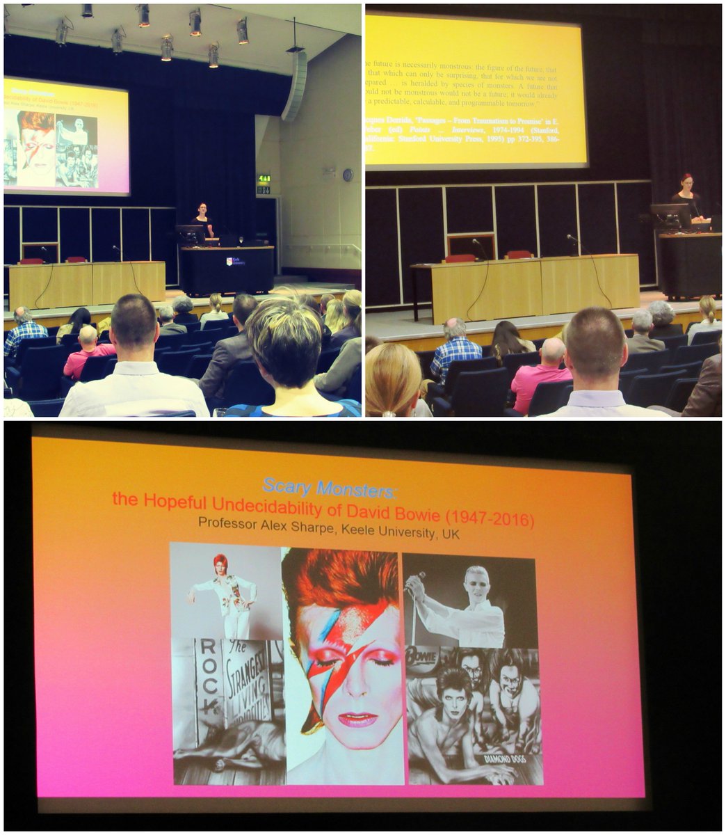 LawatKeele's tweet image. Prof Sharpe depicts the intrinsic hopefulness of monsters - 'they guarantee us a tomorrow' #Tomorrowbelongstothosewhohearitcoming #Bowie