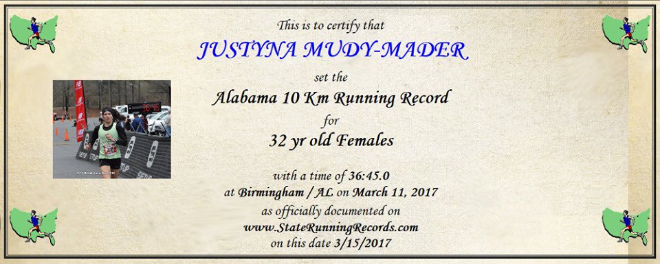 wine10k's tweet photo. CONGRATULATIONS! We just received verification that Justyna Mudy-Muder's 36:45 at The Wine 10K is a NEW AGE GROUP STATE RECORD! #wine10k https://t.co/hDWA9SmUMa