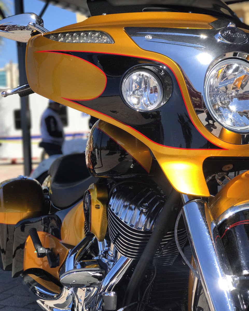 indianmotocycle's tweet photo. Setting golden standards: Tequila Sunset. #ProjectChieftain #DaytonaBikeWeek https://t.co/j0kW51JvcI