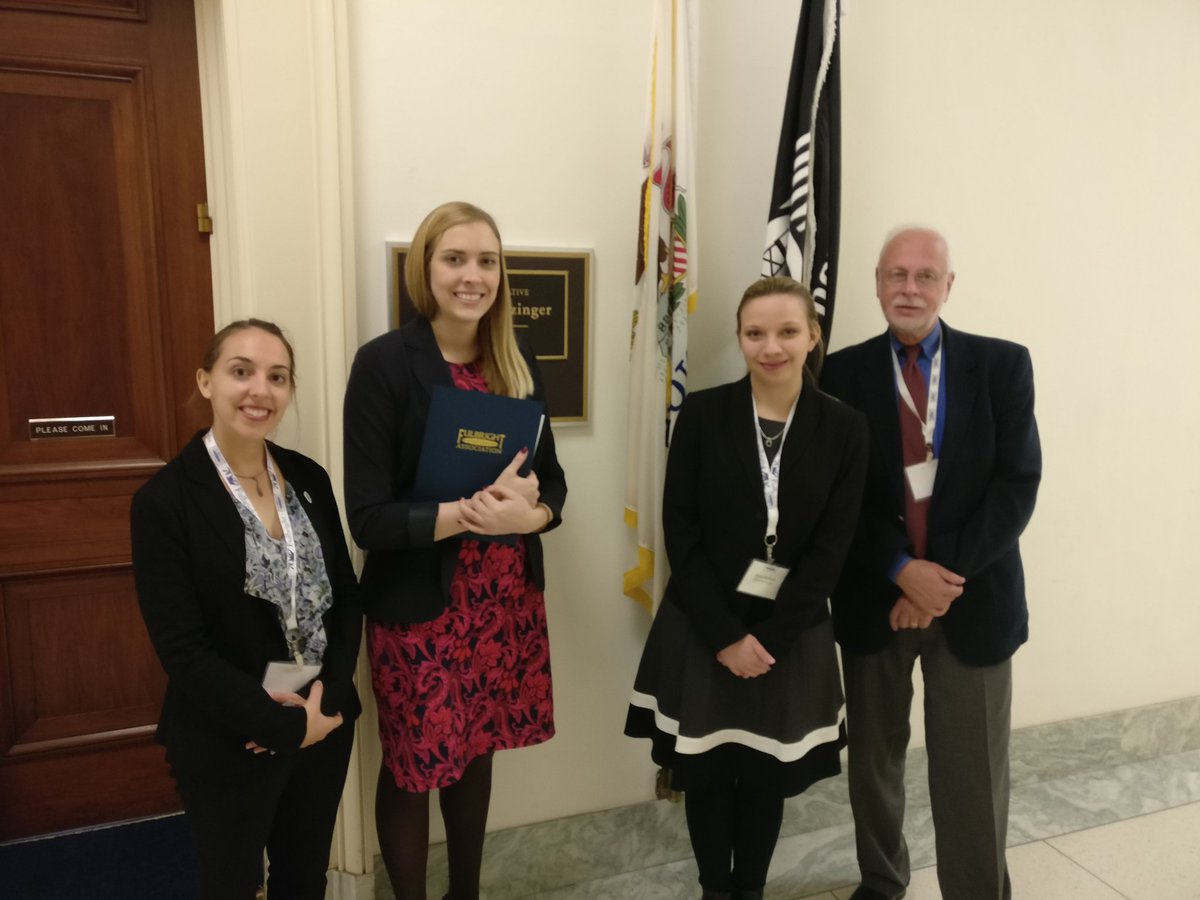 Meeting with Sarah Czufin of Rep. Kinzinger's office. Support Fulbright!