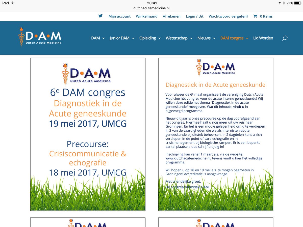 Dam congres 2017 in groningen, schrijf je nu in voor fantastisch programma gericht op diagnostiek op de SEH. Dit jaar met pre-course!