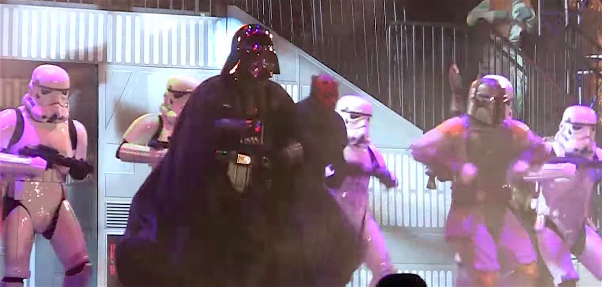 InsideTheMagic's tweet photo. After a couple years of Disney taking @StarWars seriously, this sure overly seems silly now: https://t.co/yeadWunUvD #HyperspaceHoopla https://t.co/fr4R0cVymh