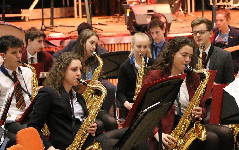 AshvilleCollege's tweet photo. The Jazz Band are in full swing ahead of the Bands Concert tonight - it's sounding really good! #BetterVersions https://t.co/byGzRK2LQe