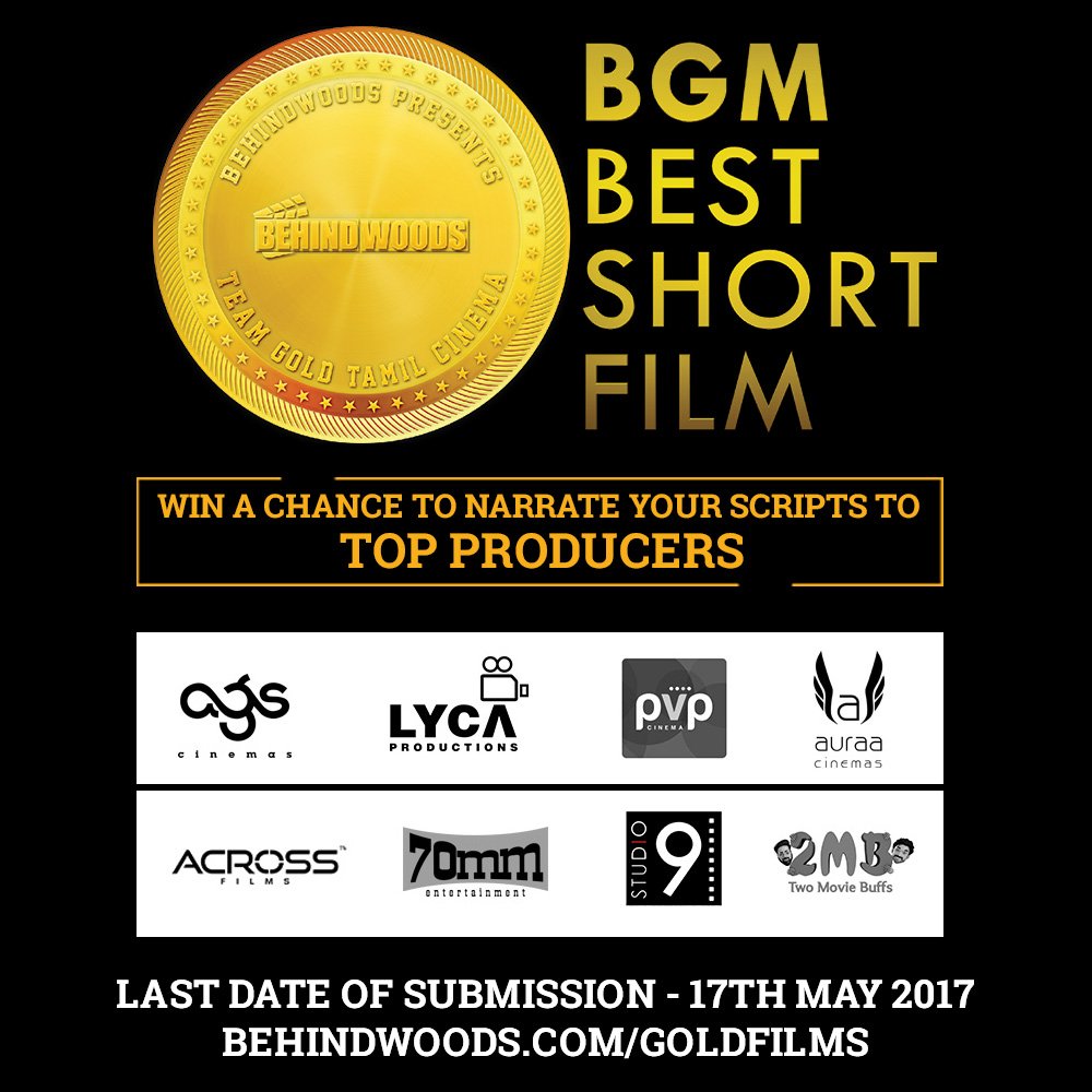 The biggest shortfilm contest in town is back!!! Register NOW and narrate your story to Top producers - behindwoods.com/goldfilms