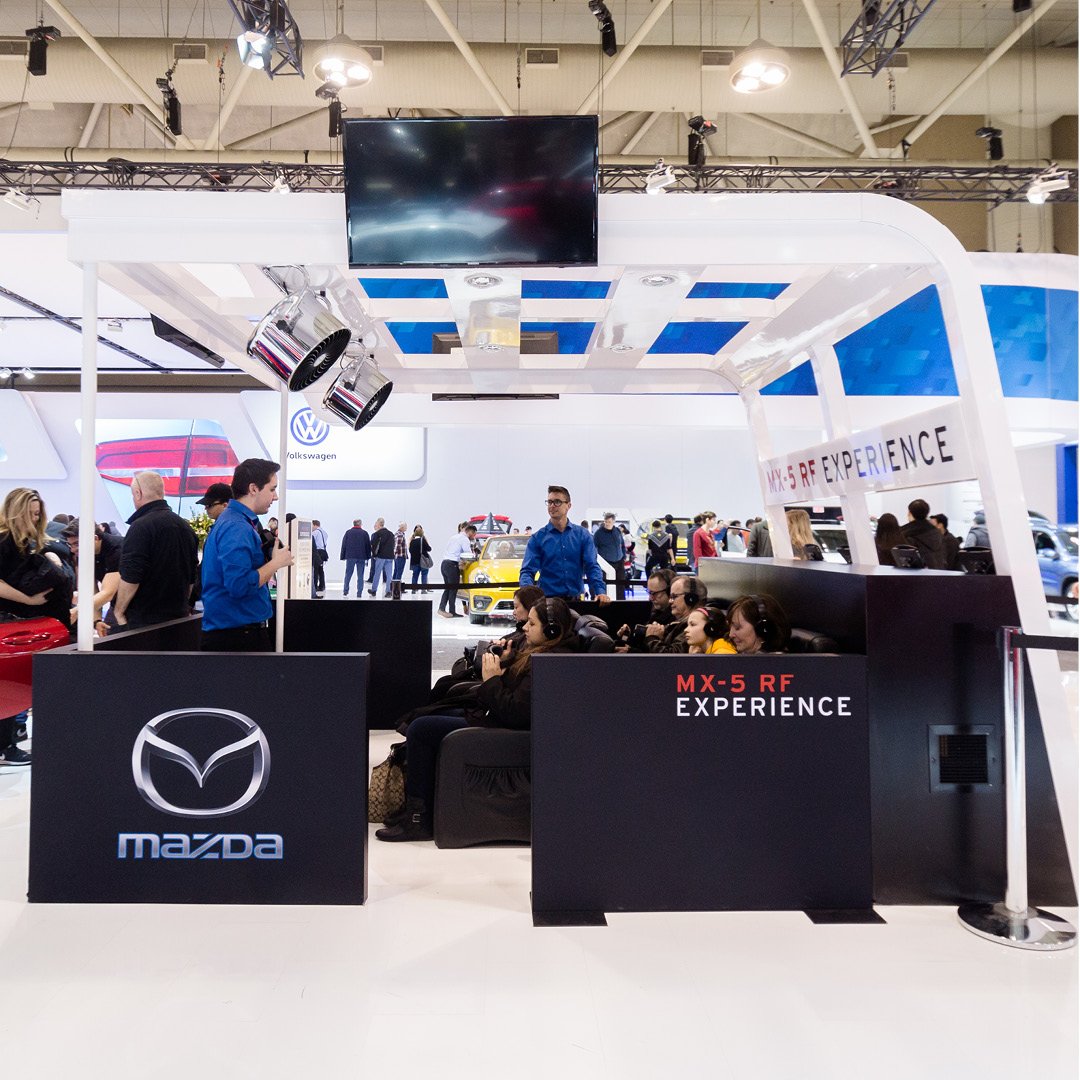 mazdacanada's tweet photo. Visit Mazdaโs booth at #AutoShowCalgary and take a virtual reality ride in the 2017 MX-5 RF. https://t.co/bQHHVOcsqK
