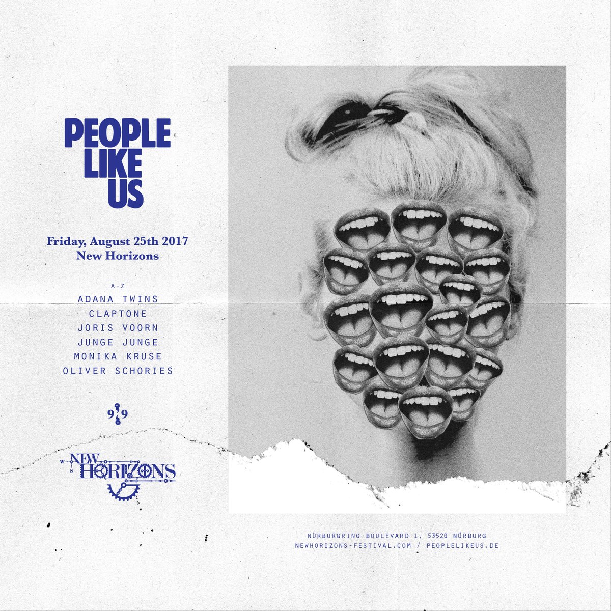PeopleLikeUsOFC's tweet photo. Excited to be joined by these killer acts for our stage @ New Horizons Fest 2017! #NHF17 @AdanaTwins @MonikaKruse @Claptone_ @jorisvoorn https://t.co/IqxGj4v3pX