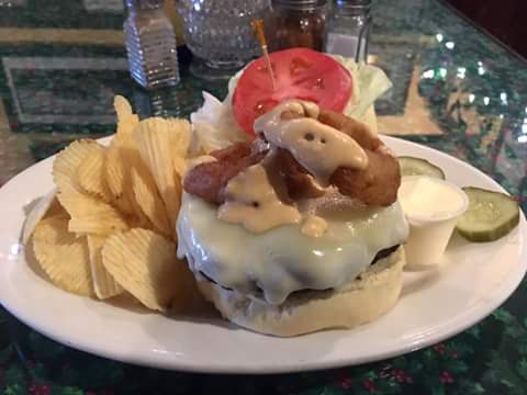 Come get your adult happy meal today! Half off burgers all day.