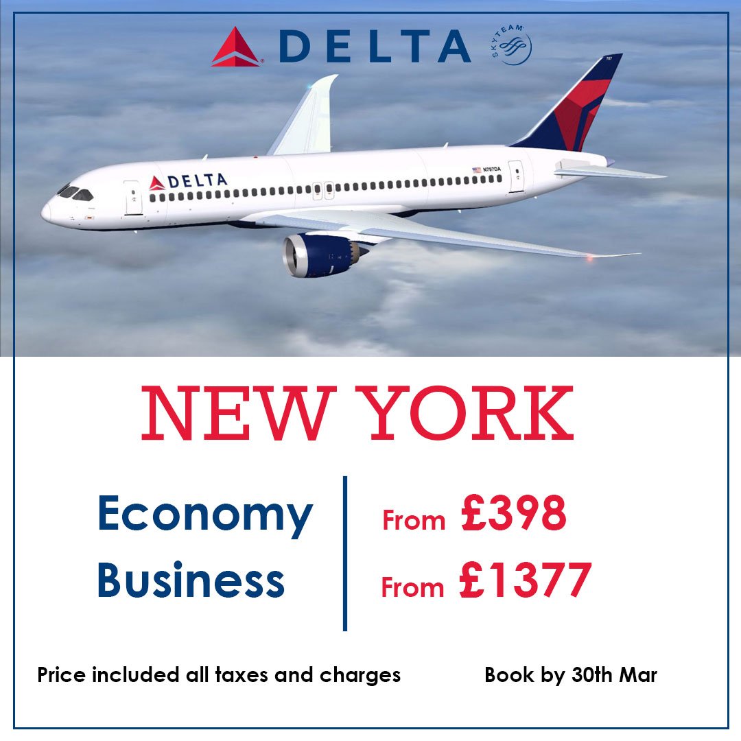 cheapticketuk's tweet photo. Fly to #NewYork with @Delta Airlines for as low as £398pp https://t.co/KilF3HNJuU #USholidays #FlightDeals https://t.co/OCVmCfSBSc