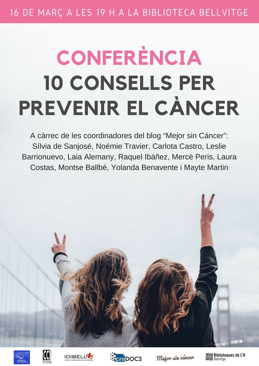 BiblioBellvitge's tweet photo. I per als més grans, demà dijous a les 19 h, xerrada sobre la prevenció del càncer amb @idibell_cat @Pessics @MejorSinCancer 🔬🍏👩‍⚕️❤️ https://t.co/dGVkrJLpya