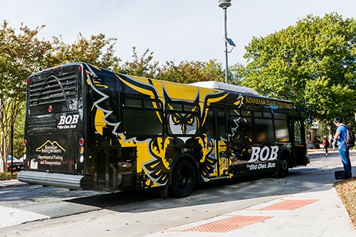 parkingatksu's tweet photo. Where’s the bus? Get #RealTimeUpdates for the #BigOwlBus with https://t.co/OcDhnvpFuA @TransLoc #WednesdayWisdom https://t.co/GadJNKVbPa