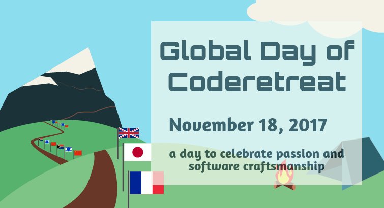 coderetreat's tweet photo. Mark your calendars and spread the news: The Global Day of Coderetreat 2017 is going to happen on November 18, 2017! #coderetreat https://t.co/hYlYkBwvF3
