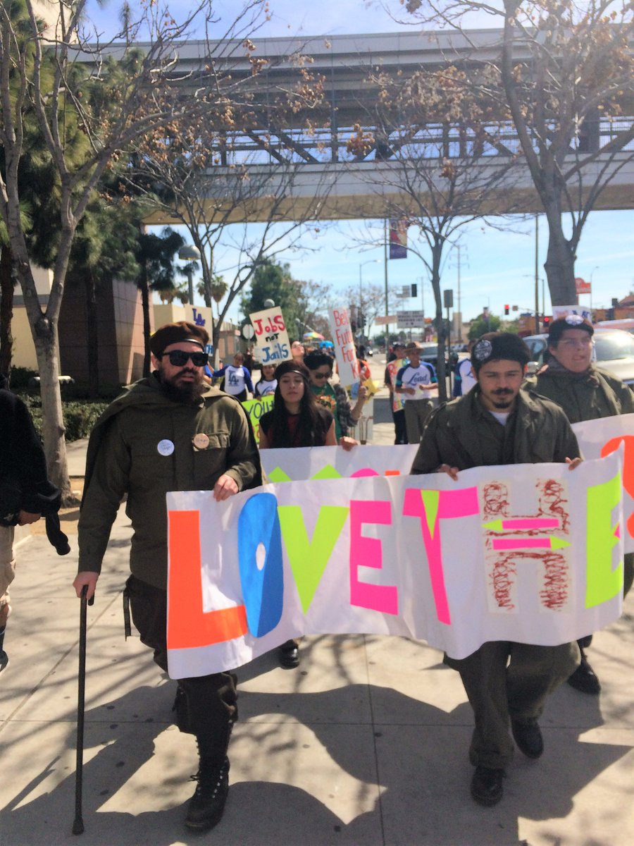 YBCharter's tweet photo. Our @LEAD_Inc students, staff & supporters at #March4Respect last Tues., asking that 5% of LAPD budget be allocated for youth development. https://t.co/de4drluXmG