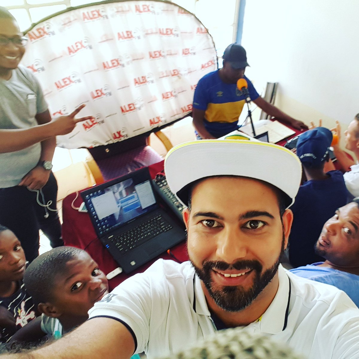 AK_MediaMan's tweet photo. What's a day without a #Selfie thought I'd take one with the #alexfm89 crew. They were totally awesome at the #MomentumFriendshipMatch today https://t.co/CcBkil8wlW