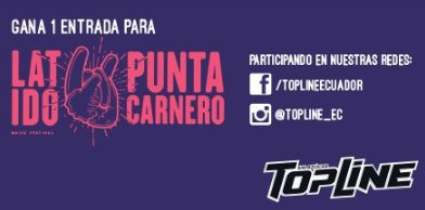 TopLine_ec's tweet image. ¡No olvides participar por una entrada para el concierto #LatidoFest! Visita nuestras redes y descubre cómo hacerlo.