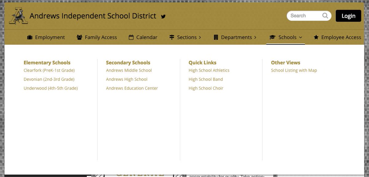 Check out the new navigation menus at andrews.esc18.net! <a href="/andrews_isd/">Andrews ISD</a> consolidated several important links into one menu!