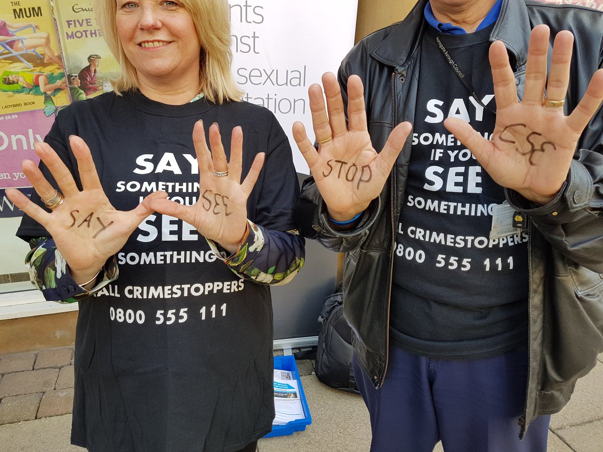SaferHarrogate's tweet photo. Showing our support to STOP CSE.  Show your pledge this Saturday 18th on CSE awareness day. #helpinghands https://t.co/gzIlI34TbA