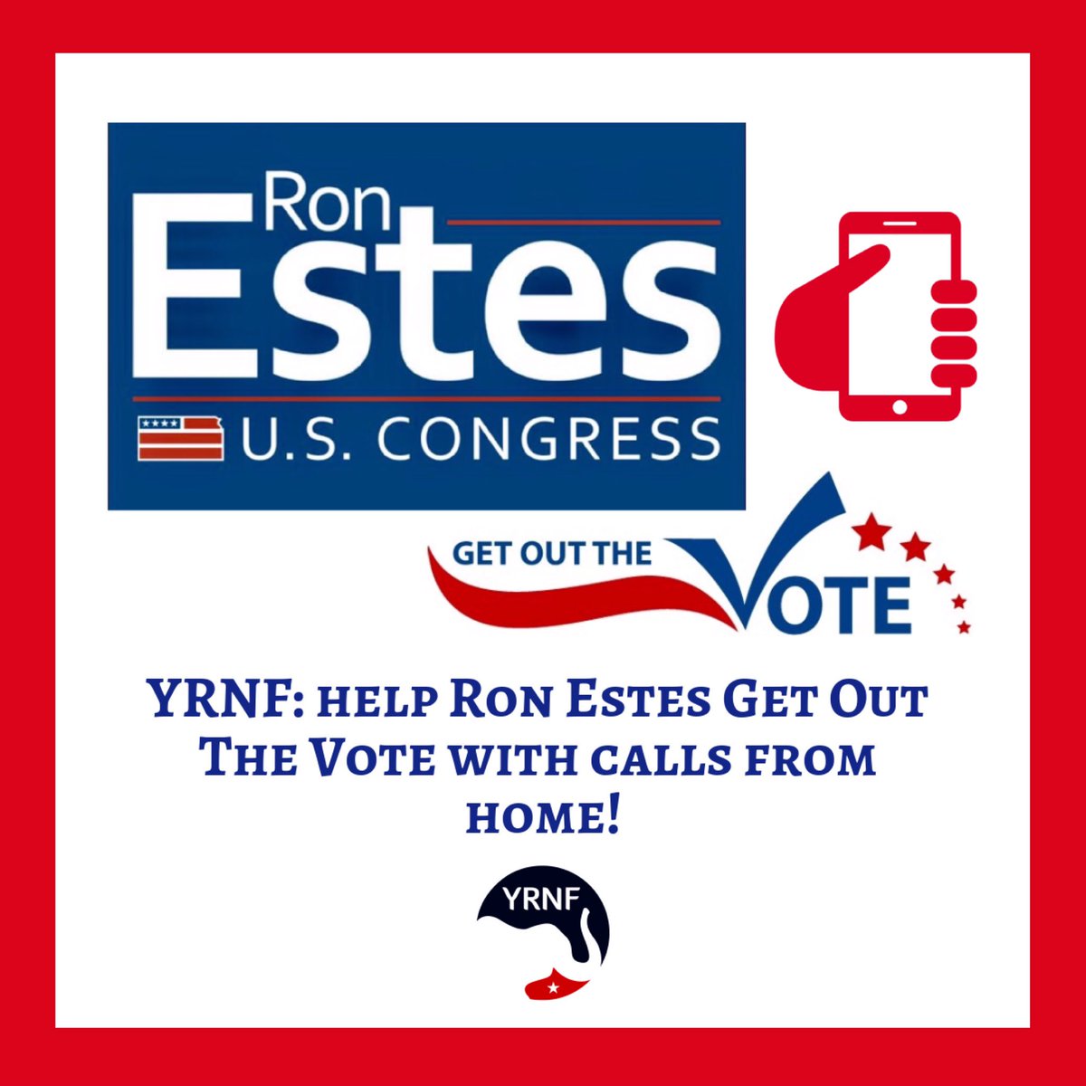 yrnational's tweet photo. Sign up TODAY to make calls from HOME for @TalkToRonEstes who is a YRNF alum. 
---> https://t.co/c5afy3RuxC #KS04 #yrnfELECTS #yrnf https://t.co/Xz5K2lVcEs