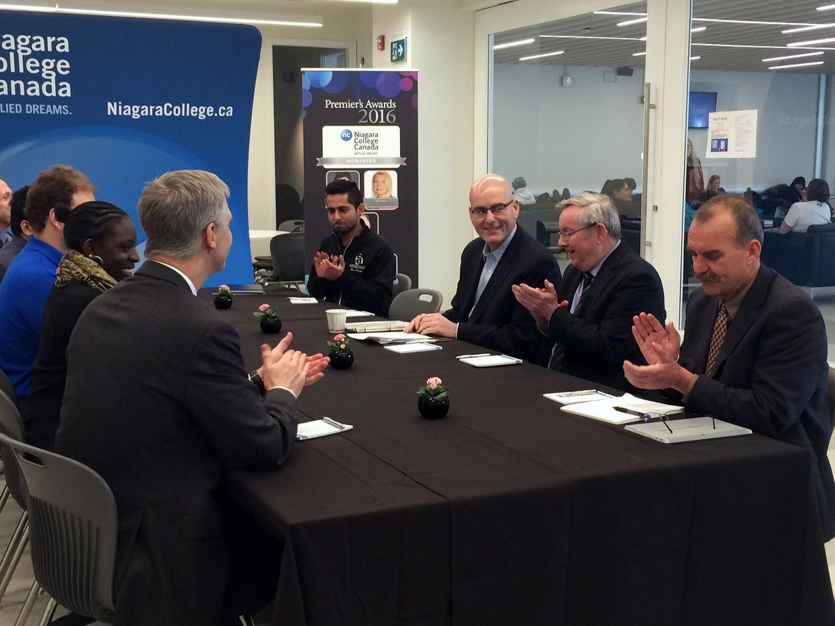 niagaracollege's tweet photo. Next stop: NC! Announcement today with @StevenDelDuca for a @GOtransit bus stop at our NOTL campus - Apr 8. Details: https://t.co/ACe9YMYeX4 https://t.co/LaxuoRUm0N
