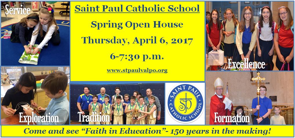 There is an open house at <a href="/StPaulValpo/">Saint Paul Valpo</a> Elementary School to check out the school on April 6! 
valpolife.com/home/events/de…