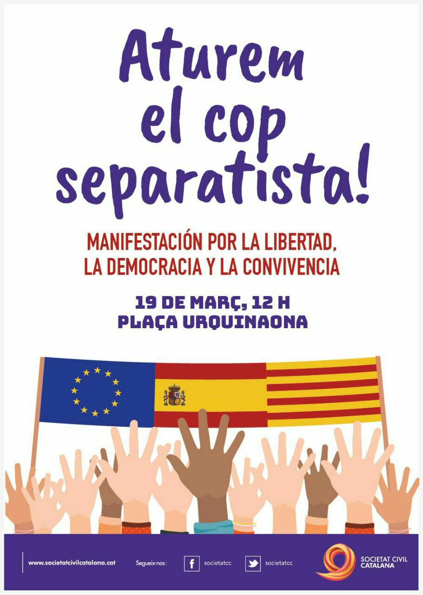 AlbertCastillon's tweet photo. El domingo estaré en la manifestación de @Societatcc en Bcn. No quiero que me pregunten en un futuro ¿qué hiciste tú para evitarlo? https://t.co/CAheZw5lP6