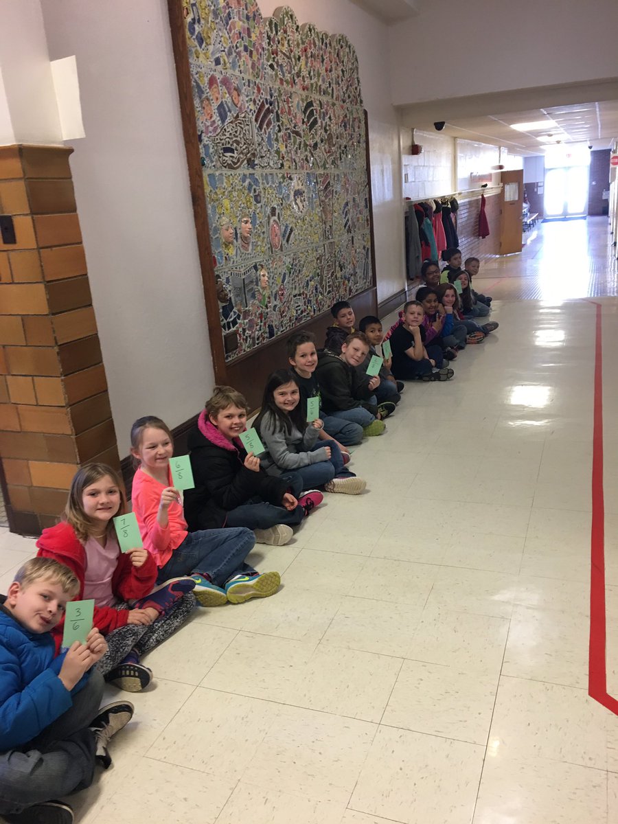 MrsAJenkins3rd's tweet photo. Finding fractions on a life size number line!! #handson #fractions #3rdgrade https://t.co/8fhv4xT2nn