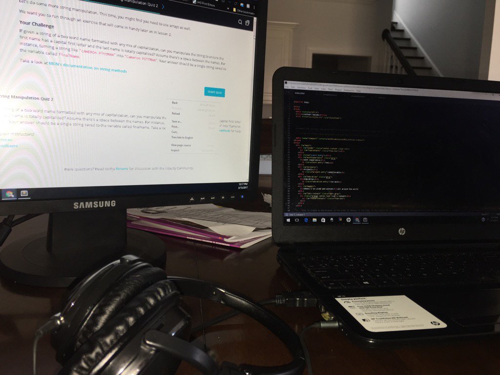 LawrenceDCodes's tweet image. #timetocode #udacity #javascriptproblems