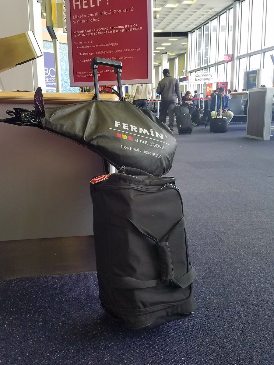 thornburgh's tweet photo. Cruising JFK with a Fermin jamón in a custom carry case, watching R&amp;K catch @beardfoundation noms &amp; damn, it's a good feeling #blessed #ham https://t.co/Itf4o2JG0n