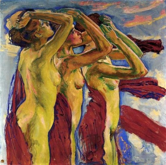 SantiagoArtis's tweet photo. "The Three Graces" by Koloman Moser (#Vienna, 1868-1918). #painting https://t.co/RJiA4xDDJw
