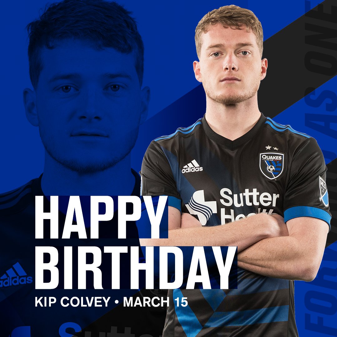 SJEarthquakes's tweet photo. Join us in wishing a very Happy Birthday to @KipColvey! 🎉 #ForwardAsOne https://t.co/RMbjvH58AK