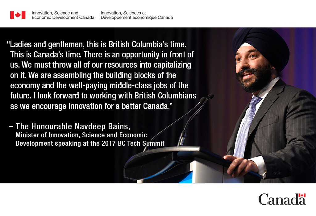 ISED_CA's tweet photo. Delighted to be @BCIC #BCTechSummit to see first-hand what B.C. innovators have been up to! #Tech #Innovation https://t.co/XD55Grm2DH