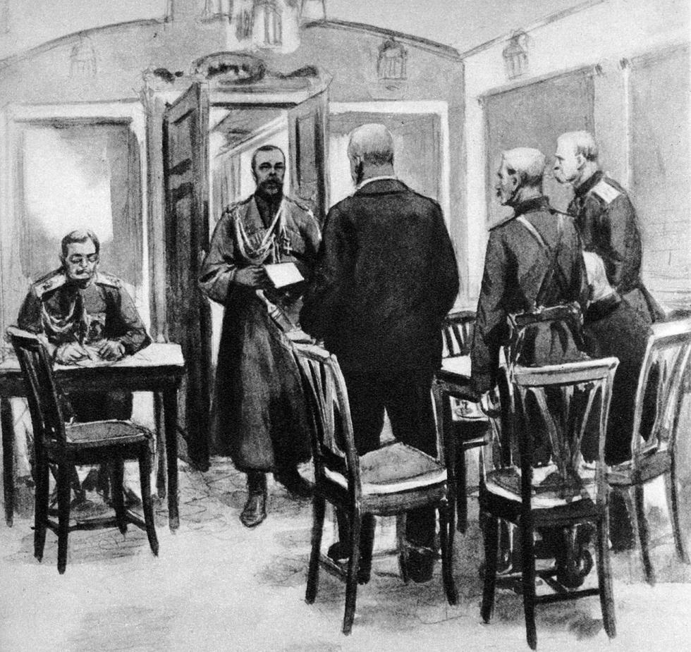 100YearsToday's tweet photo. 100 years ago today, amidst the #FebruaryRevolution, #Russia's Tsar Nicholas II abdicated. @SmithsonianMag recalls: https://t.co/0T62XHkthn https://t.co/FTF7dypL62