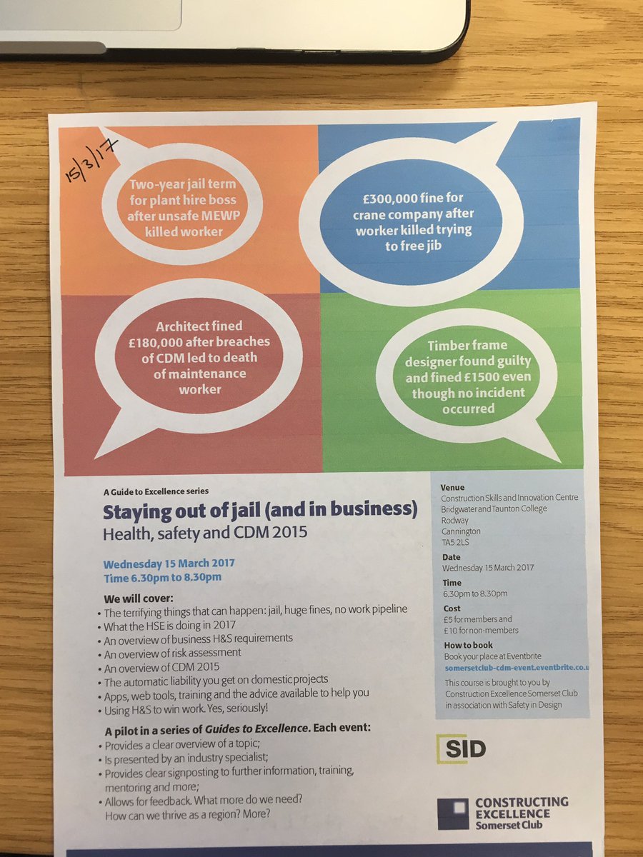 cesouthwest's tweet photo. Just about to commence our CESW Somerset Club event at Cannington @cesouthwest @CPF_SW @mandsltd @SafetyInDesign #stayingoutofjail @_marybon https://t.co/dGgMv8GZE6