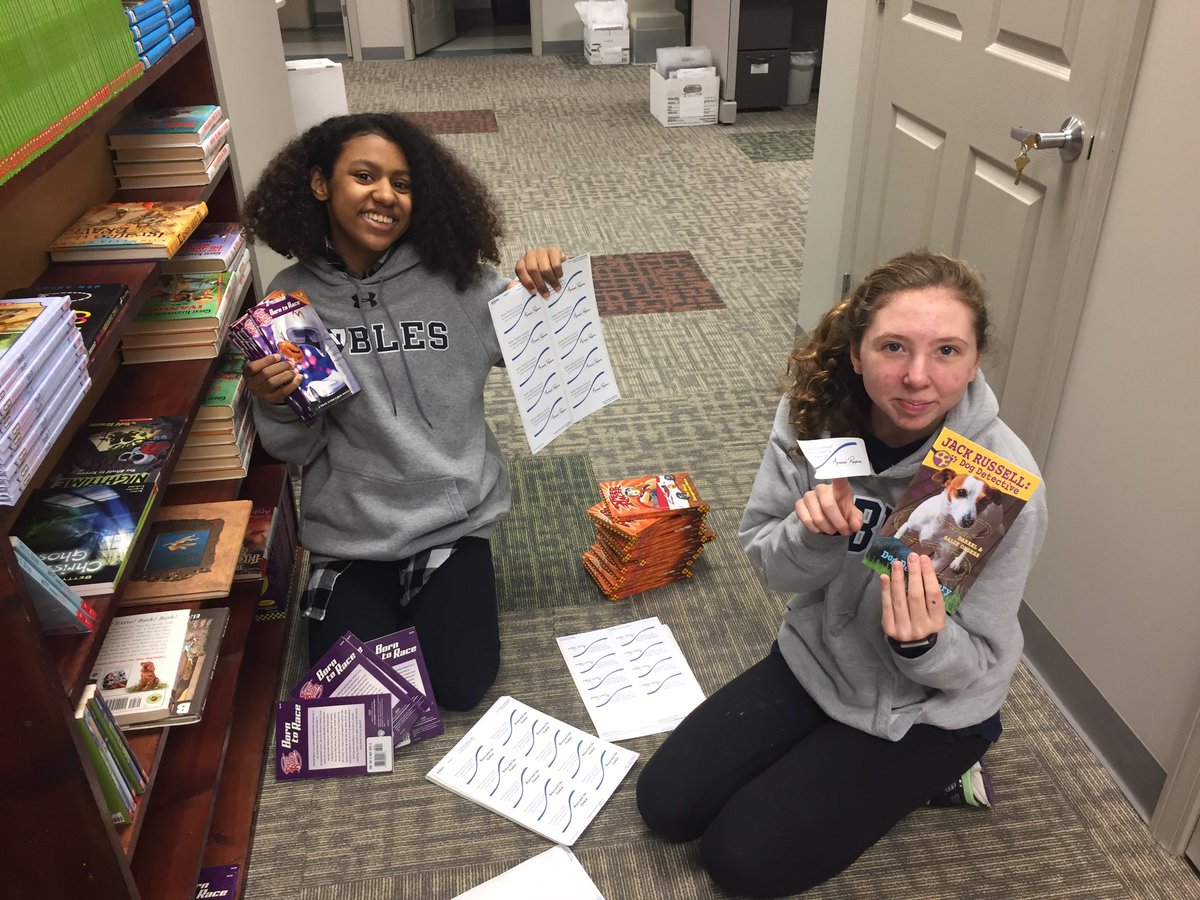 NoblesAlabama's tweet photo. Helping put stickers on and organize books to be donated! https://t.co/cTCe1NWOmB