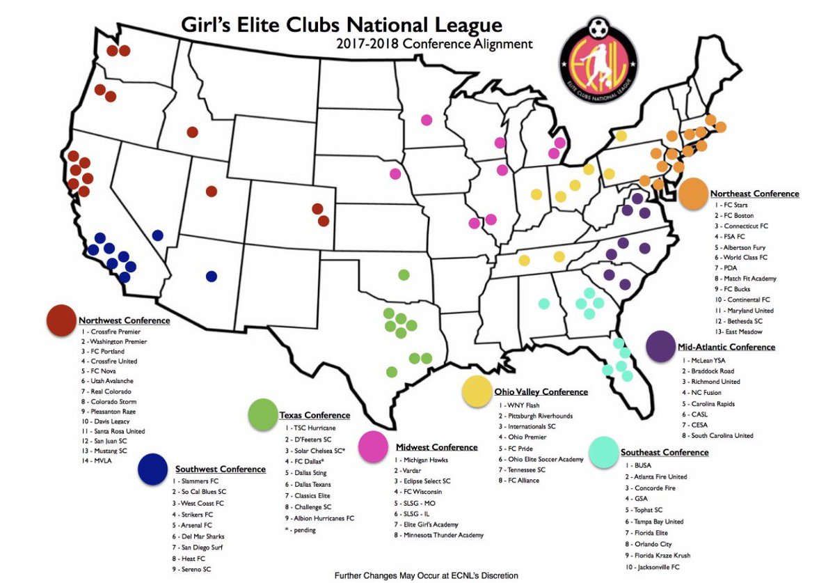@theECNL released its 2017/18 girls membership

The only girls #ECNL club in AZ. This makes us the only Arizona club with girls &amp; @BoysECNL