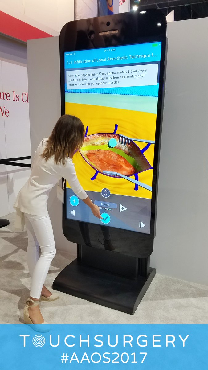 TouchSurgery's tweet image. Get your hands on the ‘BIG’ @touchsurgery surgical simulation platform at #AAOS2017 – Booth 3733 #ChangingSurgery