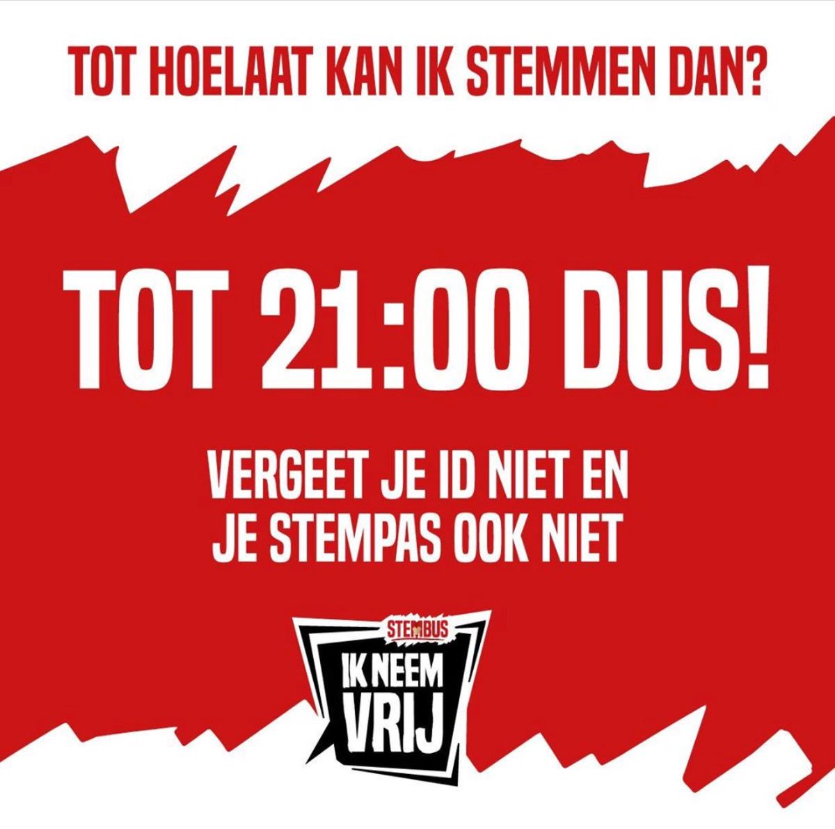 Twee uurtjes nog! Beter ga je! #ikstem #nunogmaareenpaarendanhostopho