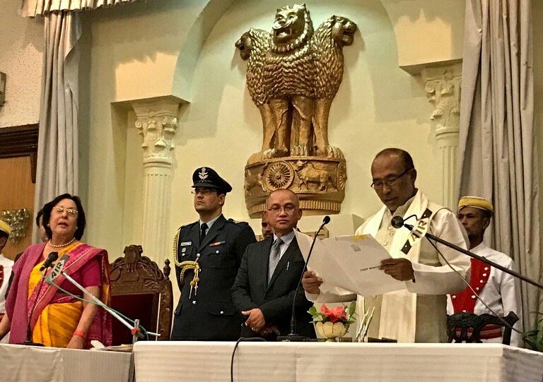 BJP_ITCELLBJP's tweet photo. Congratulations to Shri N. Biren Singh on taking oath as Chief Minister of Manipur. https://t.co/YxKg1JUbpA