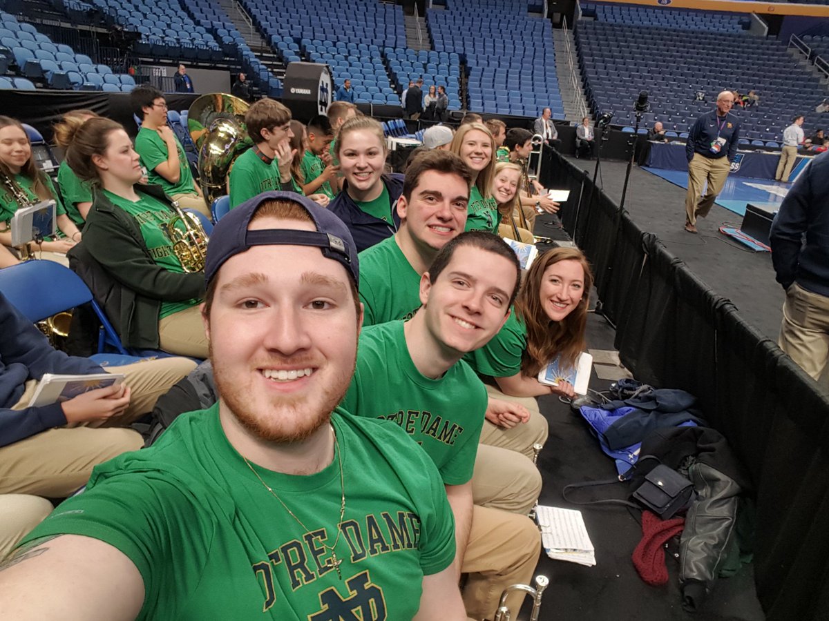 NDTrumpets's tweet photo. Got the chance to play at the @NDmbb open practice today. The band (and the team) are ready to beat Princeton tomorrow! #InBreyWeTrust https://t.co/mAlkTmeUD7