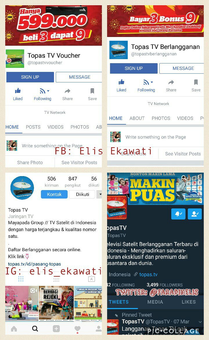 Faradinelis's tweet photo. @TopasTV sudah Like FB Topas TV Berlangganan,Topas TV Voucher, Twitter &amp; IG @topastv #ILOVETOPASTV #TopaserAward #TopasQuiz 😘 https://t.co/58ID6bCRih